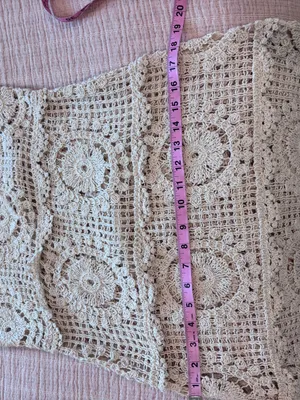 En Creme Crochet Spaghetti Strap Dress in Ivory‎ size Medium thumbnail 5