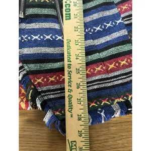 Priina Women Size Large Aztec Western‎ Country Zip Pockets Fringe Full Zip Artsy thumbnail 4