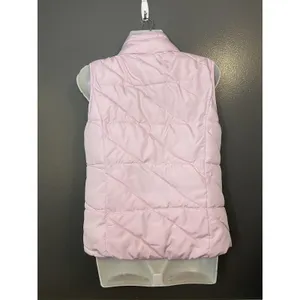 Oodji Super Active Puffer Vest Womens Small Pink Quilted Zip Snap High Collar thumbnail 5