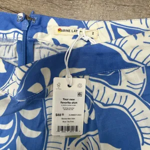 Marine Layer Bonnie mini skirt Blue and white A-Line‎ Skirt 2 NWT thumbnail 6