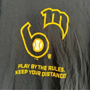 47 Blue Yellow Milwaukee Brewers Baseball Short Sleeve Tee T-Shirt Sporty Large thumbnail 3