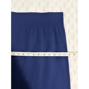 Balance Athletica Navy Vitality Ribbed Fitted Athleisure Travel Midi Skirt M thumbnail 6