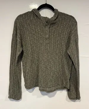 American Eagle‎ Outfitters Olive Ribbed Hoodie thumbnail 1