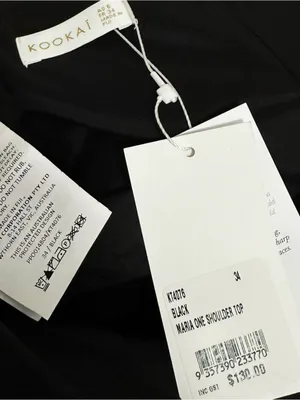KOOKAÏ Maria One Shoulder Asymmetrical Top, Black, FR34/US2 thumbnail 8