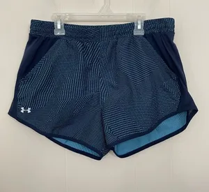 Under Armour Running Shorts Women’s Size M Navy Blue Pockets Brief Lined thumbnail 1