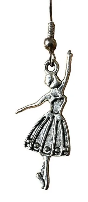 Ballerina Dangle Earrings – Silver Tone thumbnail 1