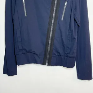 CAbi Moto Chance Jacket Women's‎ Size Small Navy Blue Asymmetrical Zipper thumbnail 6