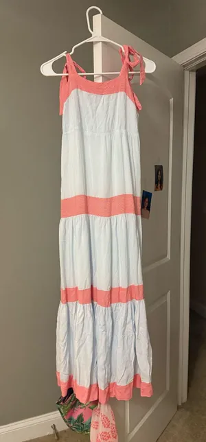 Blue and pink maxi dress summer dress Size XS thumbnail 2