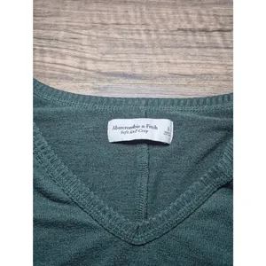 Abercrombie & Fitch Dark Teal V-Neck Long Sleeve Top thumbnail 3