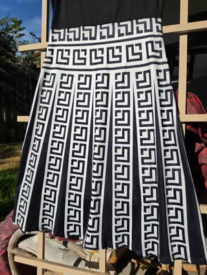 Dress with Black Greek Key Trim Small thumbnail 6