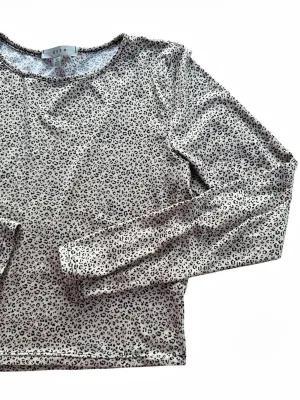 Gaze Women’s XS Leopard Print Long Sleeve Crewneck Crop Top Beige Black Animal thumbnail 5