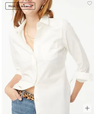 J. Crew Factory Top Petite Button-Up Oxford Shirt in Signature Fit White PXS NWT thumbnail 1
