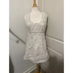 Anthropologie $180 White Scoop Neck Tweed‎ Tank Top Mini Dress Size 10 thumbnail 3