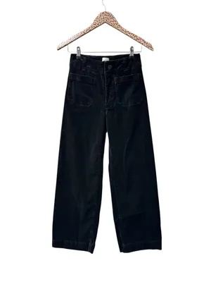 Maeve Anthropologie Colette Wide Leg Velvet Pants Black 25 thumbnail 3