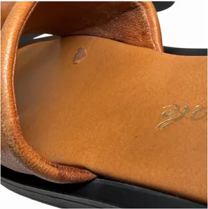 Free People Wren Leather Slide Sandals Tan Square Toe Size 7 thumbnail 8