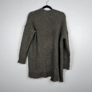 Aerie Women Green Knit Open Front Cardigan Sweater XS/S Longline Textured Pocket thumbnail 6