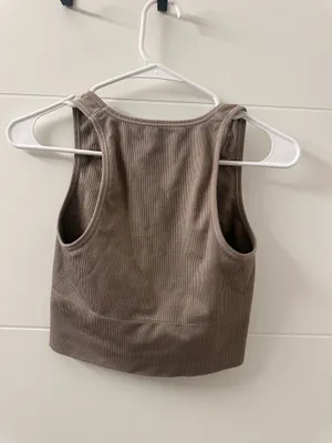 Athleta Ribbed Crop Tank in Taupe thumbnail 4