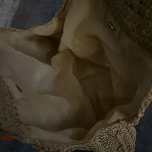 Cream straw bag with pom pom detail #boho #summer thumbnail 4