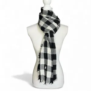 Polo Ralph Lauren Black and White Checkered Scarf wool preppy heritage unisex thumbnail 2