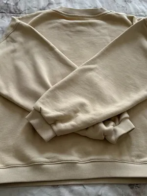 Parade Beige Embroidered Crewneck 100% cotton Sweatshirt, size M loungewear thumbnail 11