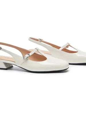 C.Paravano T-Strap Slingback Mary Jane Nina Size 38 White thumbnail 5