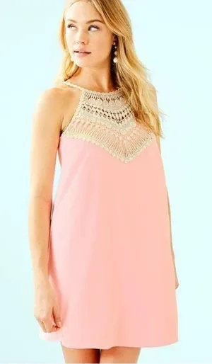 Lilly Pulitzer Resortwear Preppy Coastal Pearl Soft Shift in Coral Reef Tint Sz thumbnail 1