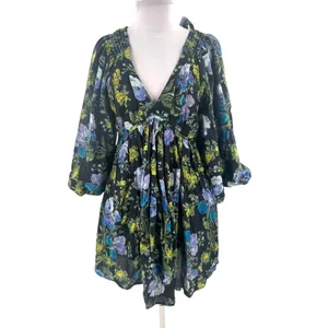 Free‎ People Beck floral mini dress Sz L thumbnail 5