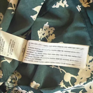 Abercrombie & Fitch Dark Green Floral Square-Neck Peplum Blouse thumbnail 9