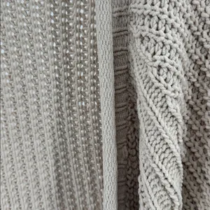 POL Beige Knit Women's Cardigan knit oversized open front M neutral casual thumbnail 10