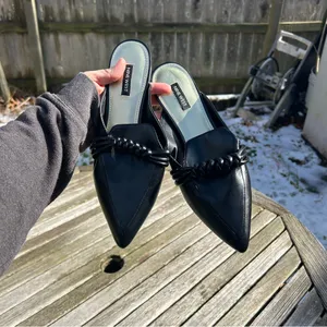 Nine West Aliby Pointed Flat‎ Mules Womens 9.5 Black Slip On Casual Shoes thumbnail 6