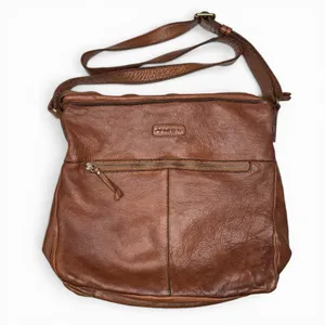 Marta Ponti Brown Woven Soft Leather Shoulder‎ Bag Boho Italian Style Satchel thumbnail 2