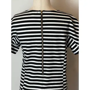 J Crew Dress Women XS Black White Striped Short Sleeve Crewneck Mini Preppy thumbnail 8
