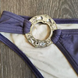 Source Unknown Two Piece Bikini w/ Bling Bottom Purple Size Large thumbnail 7