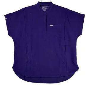Figs Montex Mock Neck Scrub Top 1/4 Zip Shirt Purple Oversized Uniform XXL 2XL thumbnail 1