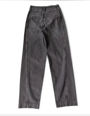 Madewell Women's Denim Tapered Trousers Button Zip Flat Front Size 24 thumbnail 4