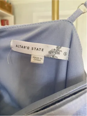 Altar’d State Blue Linen Blend Bow‎ Front Romper Coquette Quiet Luxury Romantic thumbnail 7