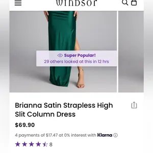 Windsor Strapless Satin Dress in Emerald thumbnail 10