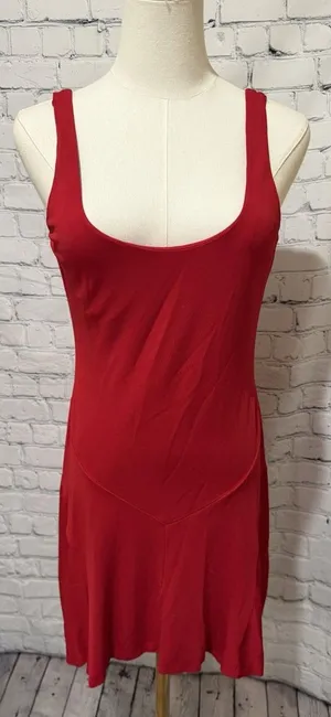 POLO RALPH LAUREN Skater Ponte Dress Red Fit Flare Stretchy Bright Small thumbnail 1