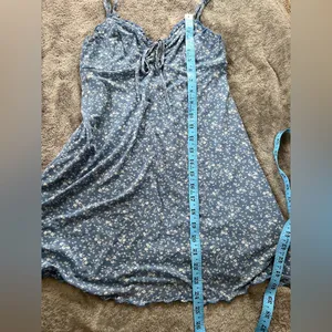 American Eagle Blue Floral Slip Dress babydoll style thumbnail 7