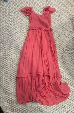 TJ Maxx Pink Ruffle Maxi Dress thumbnail 2
