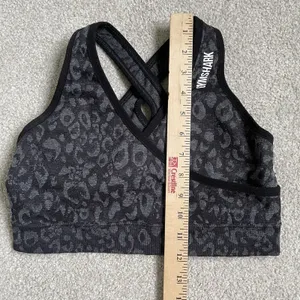 Gymshark Sports Bra Athletic Supportive Black Cheetah Print Cross Back Women's M thumbnail 11