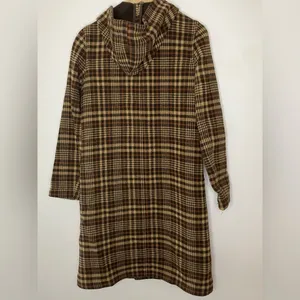 Zara Wool Blend Long Plaid Retro Hooded Trench Coat thumbnail 2
