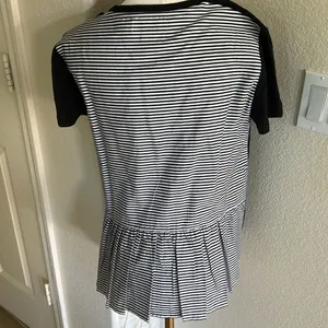 Kate Spade Black White Broome Street Striped Black Tee Shirt Top Small, NWT thumbnail 2