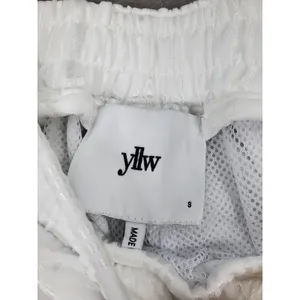 YLLW Snap Tearaway Track Pants Womens S White Striped Patch Sporty Streetwear thumbnail 4