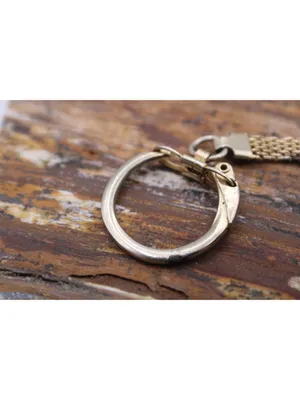 Turquoise Nugget Keychain With Gold-Tone Ring & Mesh Chain Unique Handmade Gift thumbnail 3