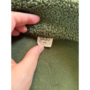 Women's Goumi Green Fleece Quarter-Zip Sweatshirt XS Sherpa Pockets thumbnail 3