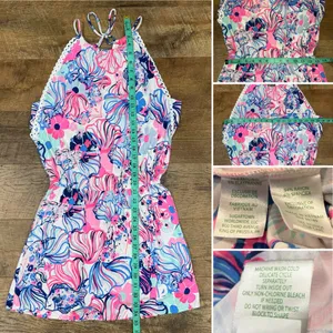 Lilly Pulitzer Gianna Make A Splash Skort Romper in Prosecco Pink thumbnail 16