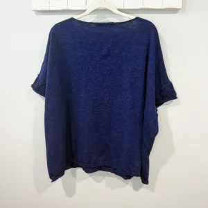 Free People FP Beach Oversized Knit Top Navy Size S thumbnail 2
