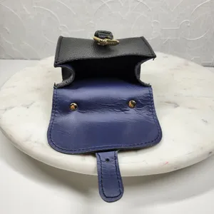Vintage Italian Mini Black Leather Top Handle Bag Gold Buckle Made in Italy thumbnail 8