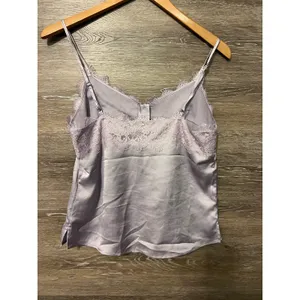 Abercrombie Fitch Blouse Women’s Sz S Lavender Lace Babydoll Top satin thumbnail 7